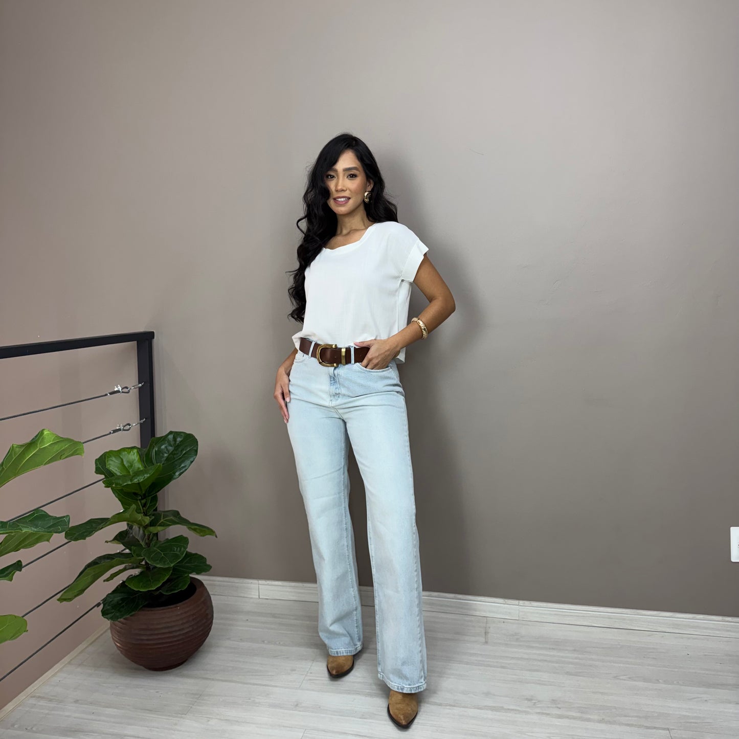 Calça Jeans Wide Leg Assedio